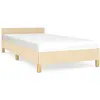 vidaXL Cadre de lit avec tête de lit Crème 90x200 cm Tissu