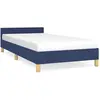 vidaXL Cadre de lit avec tête de lit Bleu 90x190 cm Tissu