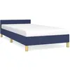 vidaXL Cadre de lit avec tête de lit Bleu 90x200 cm Tissu