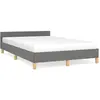 vidaXL Cadre de lit avec tête de lit Gris foncé 120x200 cm Tissu