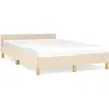 vidaXL Cadre de lit avec tête de lit Crème 120x200 cm Tissu