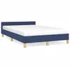 vidaXL Cadre de lit avec tête de lit Bleu 120x200 cm Tissu