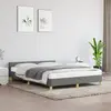 vidaXL Cadre de lit avec tête de lit Gris foncé 140x190 cm Tissu