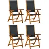 vidaXL Chaises de jardin pliantes 4 pcs Bois d'acacia massif Textilène
