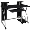 vidaXL Bureau d'ordinateur Noir 110x52x88,5 cm Bois d’ingénierie