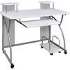 vidaXL Bureau d'ordinateur Blanc 110x52x88,5 cm Bois d’ingénierie