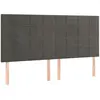vidaXL Têtes de lit 2 pcs Gris foncé 80x5x78/88 cm Velours