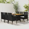 vidaXL Mobilier à dîner d'extérieur 7 pcs Résine tressée Noir