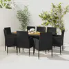 vidaXL Ensemble à manger d'extérieur 9 pcs Résine tressée Noir