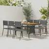 vidaXL Mobilier à dîner d'extérieur 7 pcs Résine tressée Gris