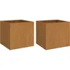 vidaXL Jardinières 2 pcs 49x47x46 cm acier corten