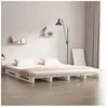 vidaXL Lit de palette Blanc 140x190 cm Bois de pin massif 821438