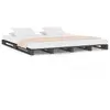 vidaXL Lit de palette Gris 120x190 cm Bois pin massif Petit Double