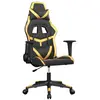 vidaXL Chaise de jeu de massage Noir et doré Similicuir