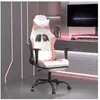 vidaXL Chaise de jeu de massage avec repose-pied Blanc rose Similicuir