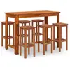 vidaXL Ensemble de bar de jardin 7 pcs bois d'acacia solide