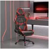 vidaXL Chaise de jeu de massage avec repose-pied Noir&Rouge Similicuir