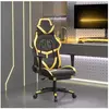 vidaXL Chaise de jeu de massage avec repose-pied Noir&Doré Similicuir