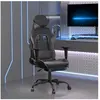 vidaXL Chaise de jeu de massage avec repose-pied Noir&Gris Similicuir