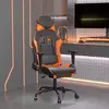 vidaXL Chaise de jeu de massage et repose-pied Noir&Orange Similicuir