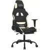 vidaXL Chaise de jeu de massage avec repose-pied Noir et crème Tissu