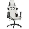 vidaXL Chaise de jeu de massage avec repose-pied Blanc&Noir Similicuir