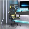 vidaXL Chaise de jeu de massage Noir et vert clair Tissu