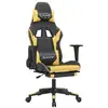 vidaXL Chaise de jeu de massage et repose-pied Noir doré Similicuir