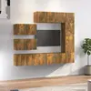 vidaXL Ensemble de meubles TV 8 pcs Chêne fumé Bois d'ingénierie