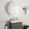 vidaXL Armoire de salle de bain miroir rond et LED Chêne 47x47x17,5 cm