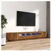 vidaXL Ensemble de meubles TV avec lumières LED 3 pcs Chêne fumé