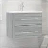 vidaXL Meuble lavabo avec bassin intégré Sonoma gris Bois d'ingénierie