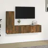 vidaXL Ensemble de meubles TV 3 pcs Chêne fumé Bois d'ingénierie