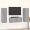 vidaXL Ensemble de meubles TV 3 pcs Sonoma gris Bois d'ingénierie