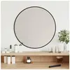 vidaXL Miroir mural Noir Ø 50 cm Rond