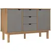 vidaXL Buffet OTTA Marron et gris 113,5x43x73 cm Bois massif pin