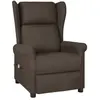 vidaXL Fauteuil de massage Marron foncé Tissu