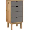 vidaXL Commode OTTA marron et gris 45x39x90 cm bois de pin massif