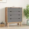 vidaXL Commode OTTA Marron et gris 76,5x39,5x90 cm Bois de pin massif