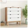 vidaXL Commode OTTA Marron et blanc 76,5x39,5x90 cm Bois de pin massif