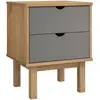 vidaXL Table de chevet OTTA marron et gris 45x39x57 cm bois pin massif