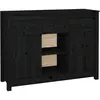 vidaXL Buffet Noir 100x35x74,5 cm Bois massif de pin