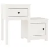 vidaXL Table de chevet Blanc 79,5x38x65,5 cm Bois de pin massif