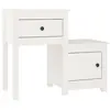 vidaXL Tables de chevet 2 pcs Blanc 79,5x38x65,5 cm Bois de pin massif