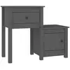 vidaXL Table de chevet Gris 79,5x38x65,5 cm Bois de pin massif