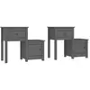 vidaXL Tables de chevet 2 pcs Gris 79,5x38x65,5 cm Bois de pin massif