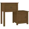 vidaXL Table de chevet Marron miel 79,5x38x65,5 cm Bois de pin massif