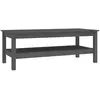 vidaXL Table basse Gris 110x50x40 cm Bois massif de pin