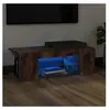 vidaXL Meuble TV avec lumières LED Chêne fumé 90x39x30 cm