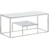 vidaXL Table basse argenté acier inoxydable et verre trempé